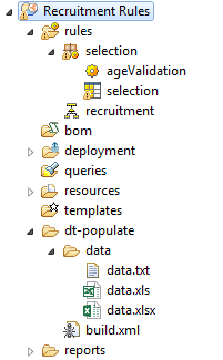 ibm odm populate decision table folder structure sample